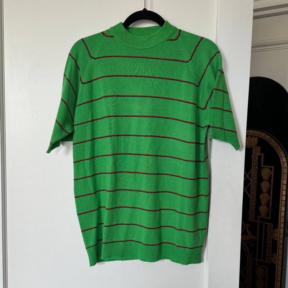 Vintage Green Striped Sweater